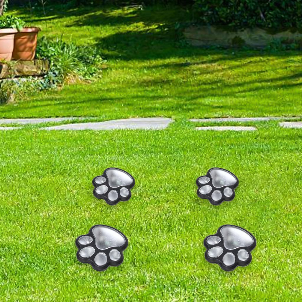 All-Weather Resistant Paw Print Outdoor Lights Solar Garden Lights