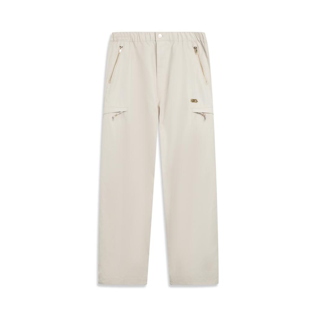 Li Ning X Forbidden City Collaboration China Culture Series Straight Leg Casual Loose Logo Sports Pants Men Pants Mica-Gray AYKV837-1