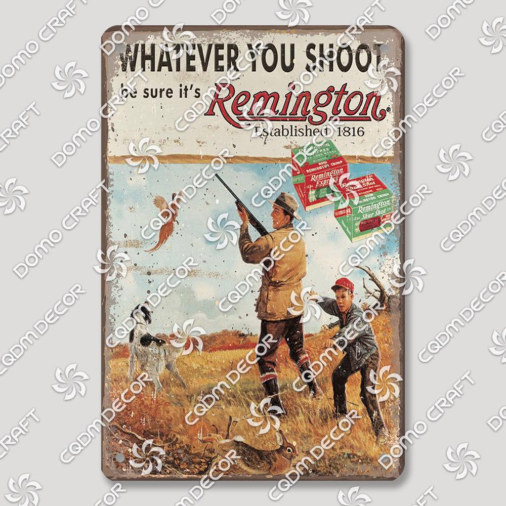 Hunting Metal Tin Signs, Ranger Shotgun Shells Vintage Poster, Retro Duck Elk Bear Metal Plaque, Club Farmhouse Home Wall Decor