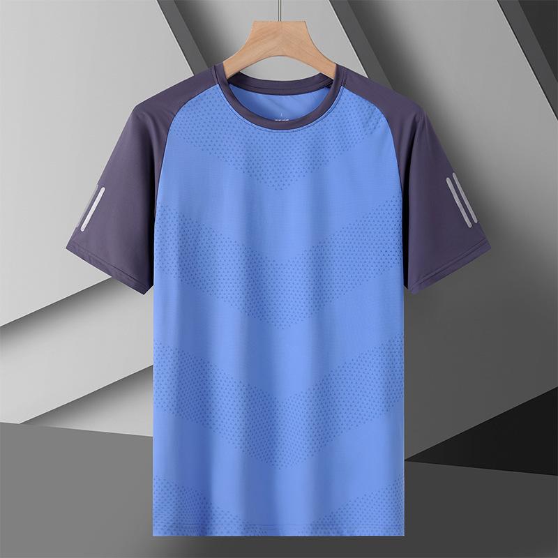 Eisseide Kurzarm-T-Shirt Lässiges Halbarm-Oberteil Eisseide Kurzarm-T-Shirt Herren Sommer Herren Einfarbiges Kurzarm-T-Shirt