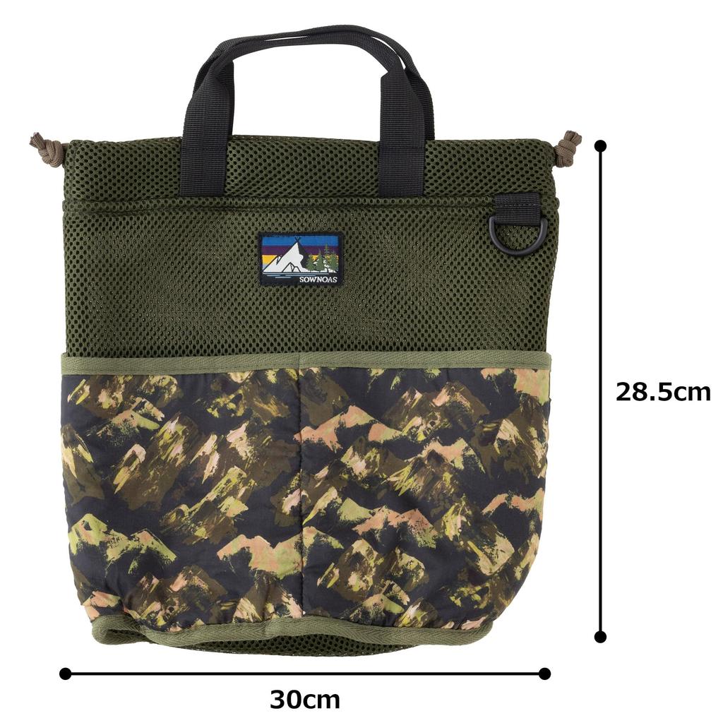 SOWNOAS pattern mesh BAG KHAKI All-over 24-LS-003