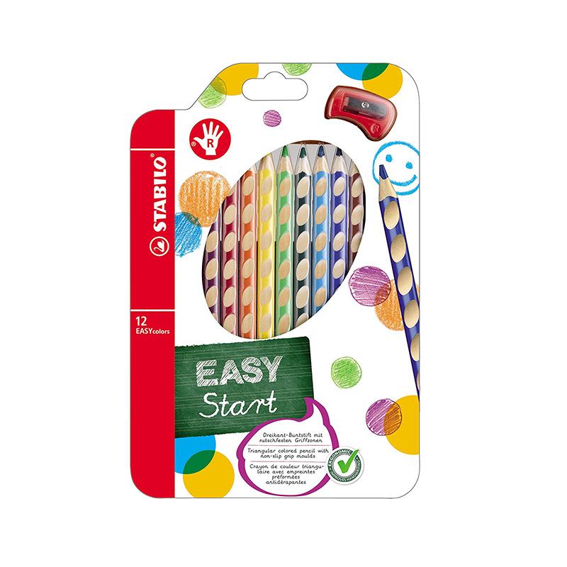 

STABILO Grip-Easy Anti-Slip Colored Pencils Set, 6 Colors (332/6) HB