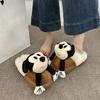 Cute cartoon bag head slippers women's season new thick-bottomed velvet warm bag head slippers women