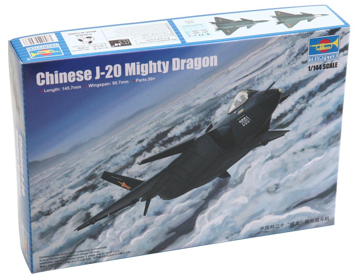 

Trumpeter China Air Force Fighter Plastic Model 1/144 J-20 Black Ribbon