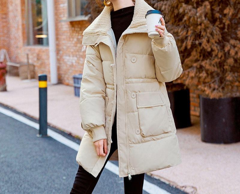 Autumn and winter new fashion trend ins style high sense medium and long large size warm cotton jacket
