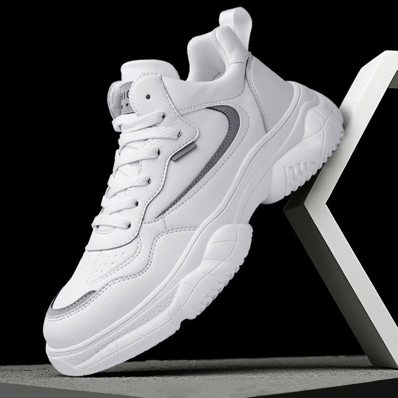 Herren 2025 Echte Leder Freizeitsportschuhe: Höhenerhöhend, Rutschfest, Atmungsaktives Mesh