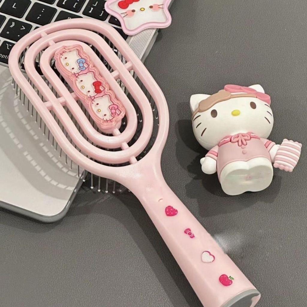 Cartoon Fluffy Bone Comb: Long Handle Student Styling Brush