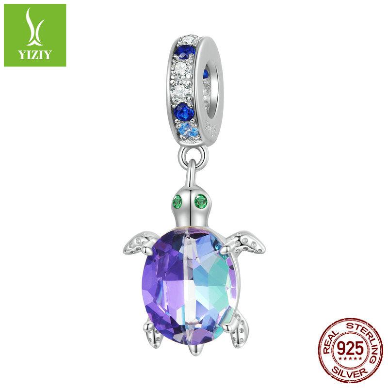 Ocean Series Man Fishtail Diy Pendant Accessories, Dream Jellyfish Seahorse S925 Sterling Silver Beads