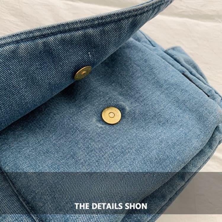 Washed and Old Denim Messenger Bag, One Shoulder Messenger Women's Bag.