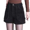 Women's High-Waisted Corduroy Wide-Leg A-Line Bootcut Shorts - 2026 Spring/Autumn Fashion Trend