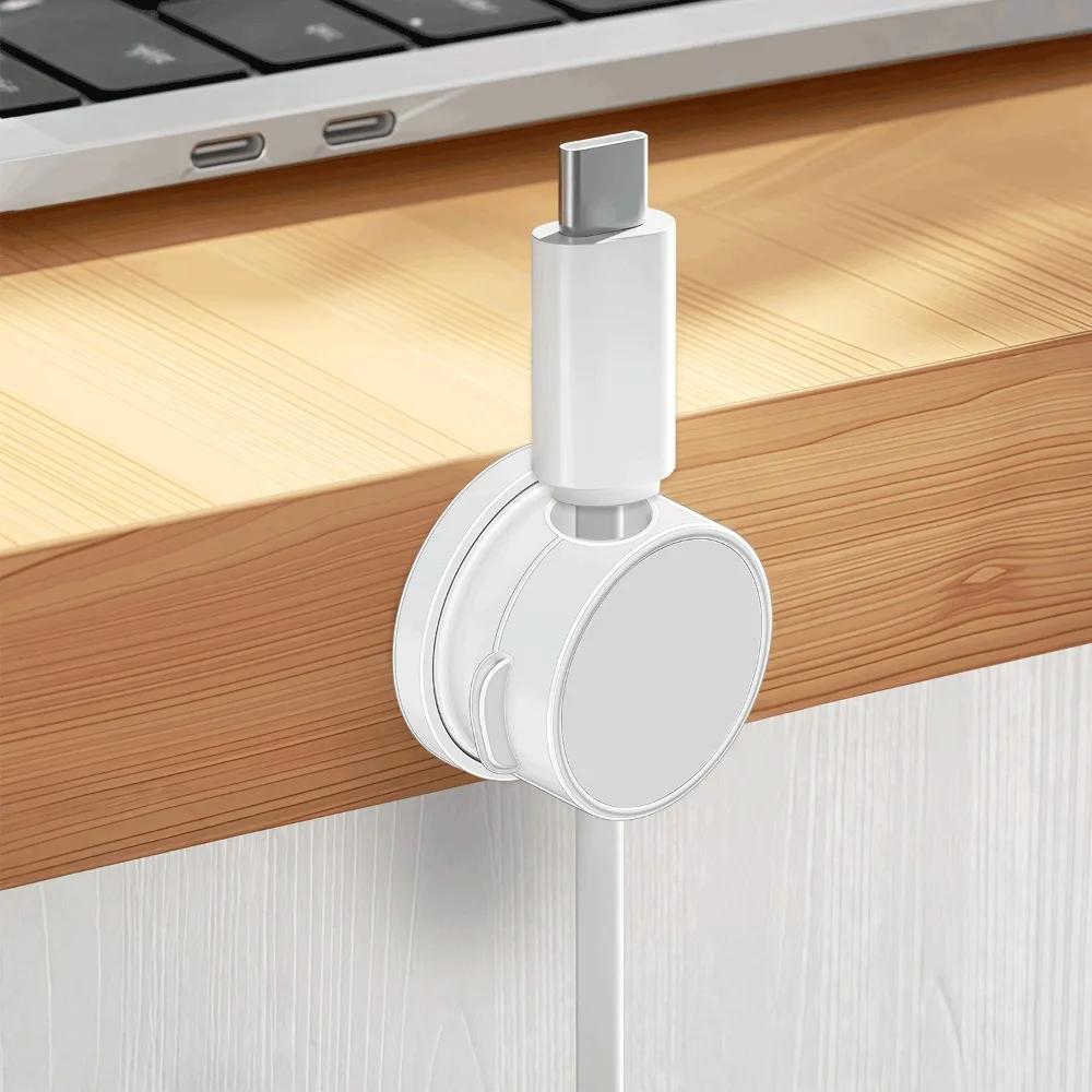 1/6PCS New 360 Degree Rotation Magnetic Cable Clips Self Adhesive Magnetic Cord Holder Cable Management Desktop Use