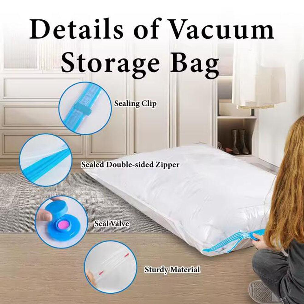 1/5 Pack Vacuum Storage Bags, Space Saver Bags Compression for Comforters and Blankets, Sealer Clothes Travel Packing Organizer