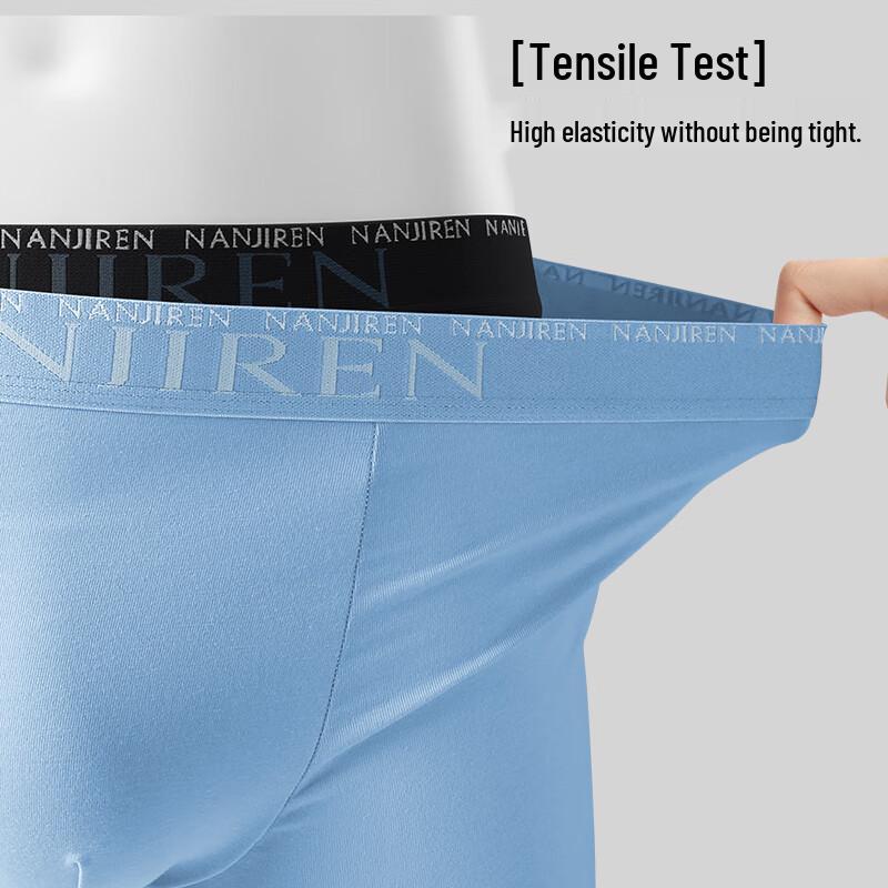 Nanjiren Men's 10A Antibacterial Pure Cotton Boxer Briefs (3-Pack)