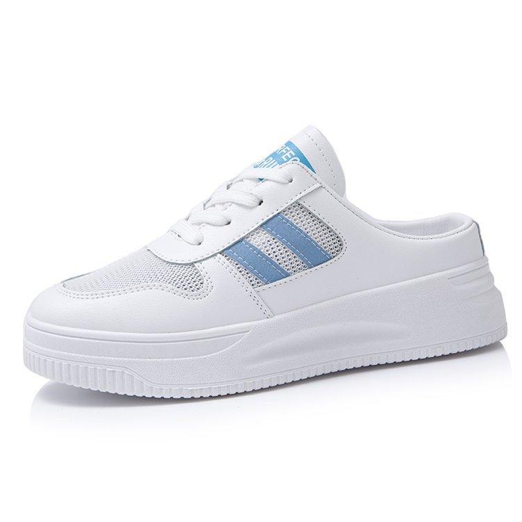 Foreign Trade Little White Slippers Women's 2025 Summer Rubber Women's Shoes Mesh Breathable Simple Bag Head Cool Half Drag