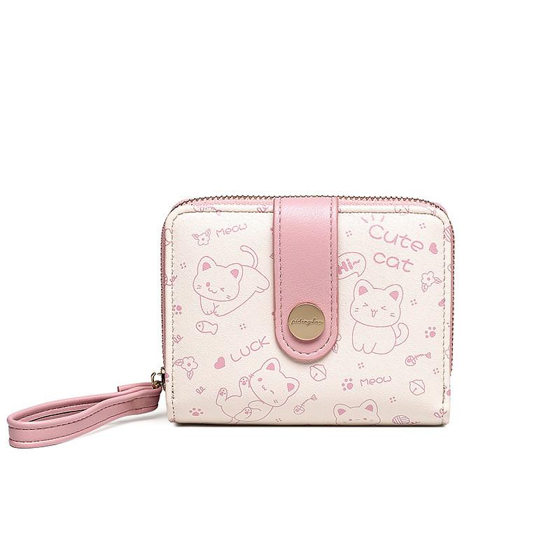 IELGY Cute Kitten Ladies Wallet Short Card Holder