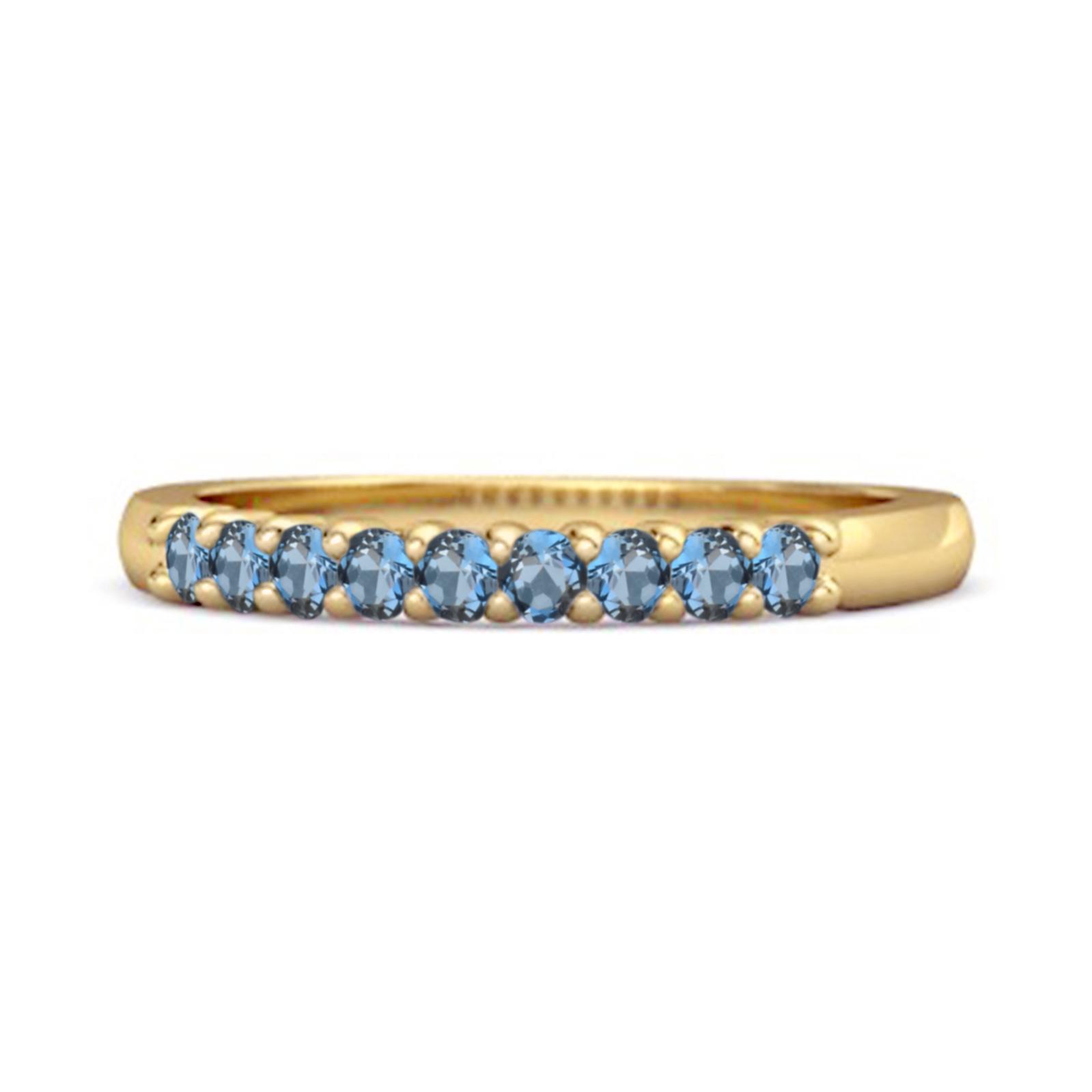 

London Blue Topaz Band Petite Eternity Ring - 925 Sterling Silver Gold Vermeil 11 жовтий