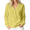 Women's Casual V Neck Pullover Sweatshirt Long Sleeve Buttoned Top with Front Pocket Lightweight Comfortable Fit