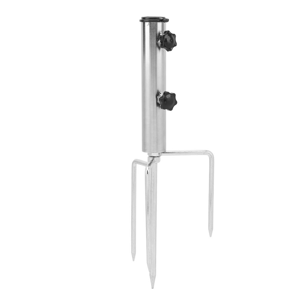 Steel Garden Parasol Spike Inground Umbrella Holder with 4 Prong for Camping Picnic