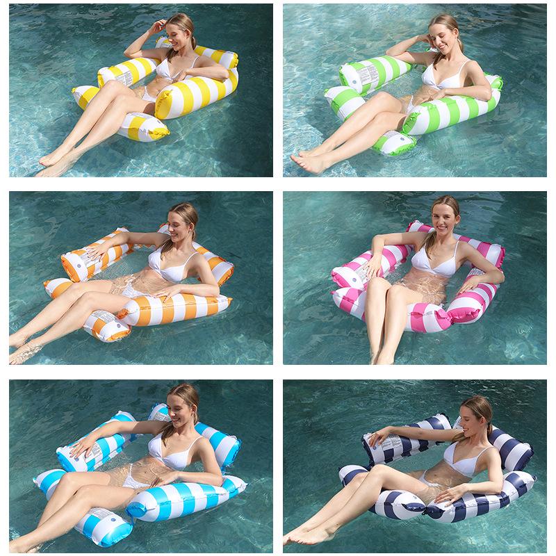 Inflatable Water Recliner & Hammock with Backrest - Foldable & Dual-Use Floating Bed