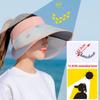 Sommer Damen Outdoor UV-Schutz Visiere Ausziehbarer, vergrößerter Krempe Leerer Zylinder Koreanische Blume Big Brim Bucket Hats Sonnenhut Strand
