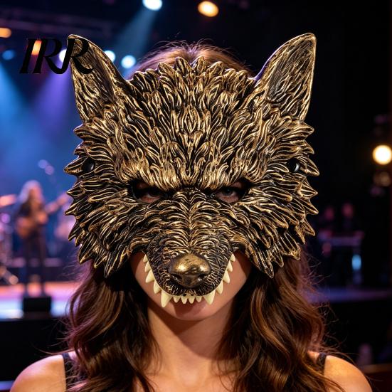 Realistic Wolf Mask 3D Head Mask, High Elastic Lightweight Comfortable Werewolf Medieval Costume with Adjustable Strap for Halloween