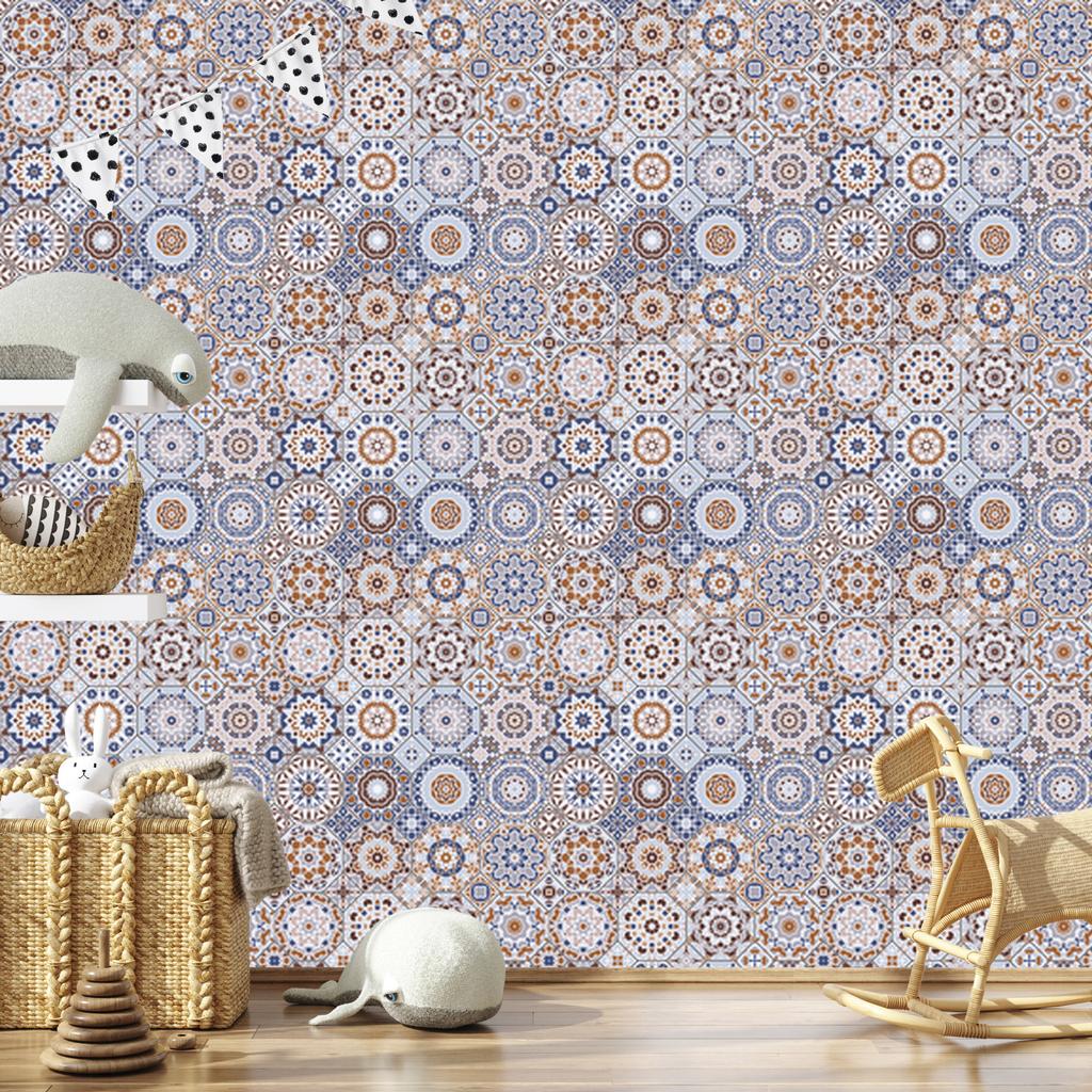 Colorful mosaic wallpaper in Arabic style for living room and bedroom 50x1000