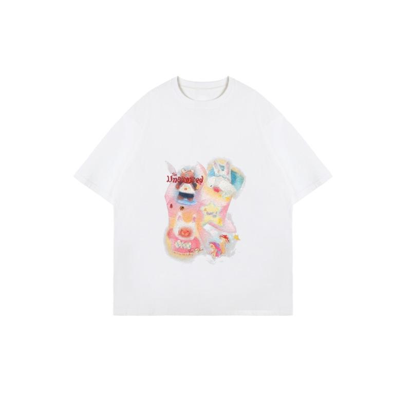 Oversized T Shirt Black Cartoon Animal Print With Text For Casual Wear