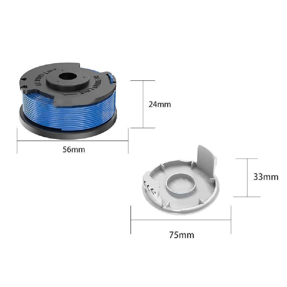 String Trimmer Replacement Spools & Cap for AC14RL3A 11 Feet of Line 6/8/10 Spools with 2 Covers Reliable and Long Lasting