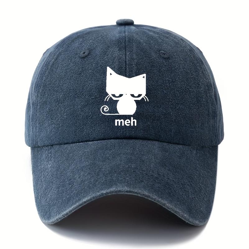Printed Cartoon Cat Baseball Cap for Men and Women, Fashionable Outdoor Sun Protection, Lightweight Sun Hat, Truck Driver Hat