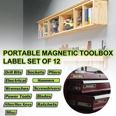 12 Pieces/set Of Portable Magnetic Toolbox Labels Magnetic Toolbox Labels For Quick And Clear Identification