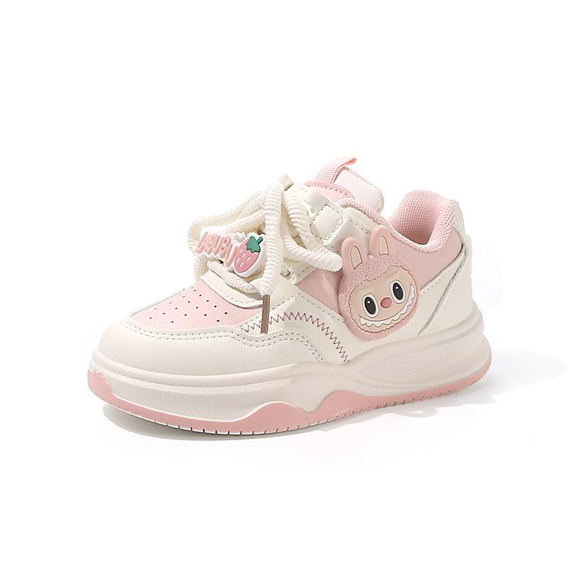 Girls Sports Board Shoes 2025 New Spring and Autumn Cute Cartoon Children's Little White Shoes Breathable Girls Fashion Casual Shoes