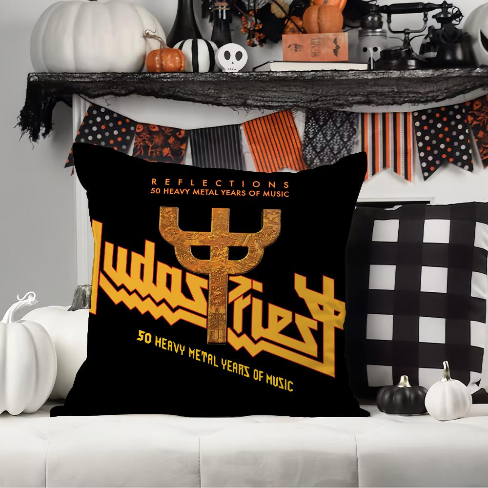 

Rock band J-Judas P-Priest Pillow Case Office Cushions Suitable For Sofa Car Bedroom Decorative Cushion Cover 12x12Inch