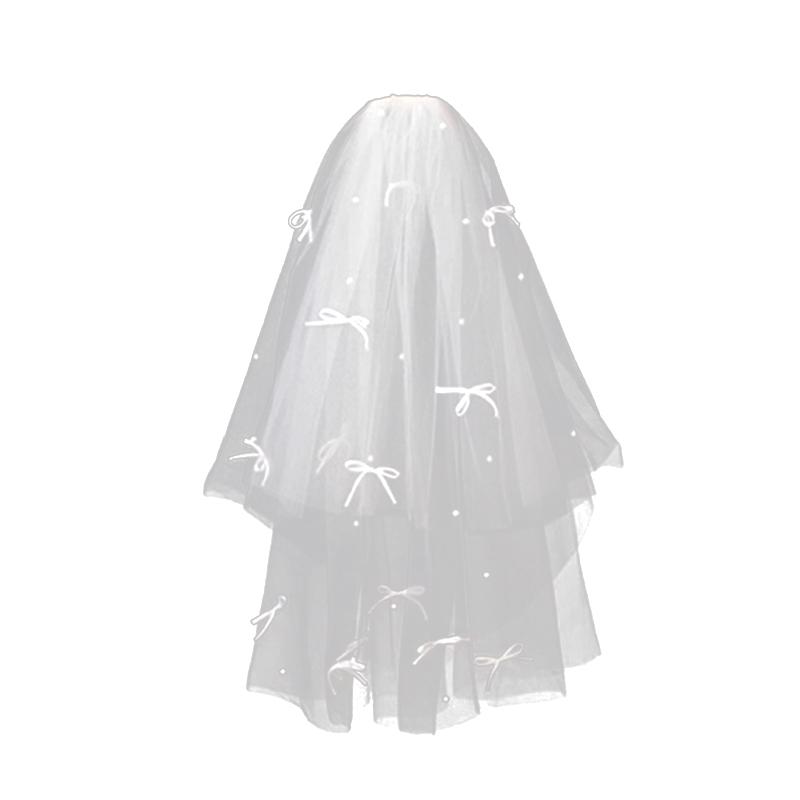 1 Stück Romantischer Verlobungs-Feenhafter Wald-Stil Braut Tüllschleier Braut Handgefertigter Blumenschmuck