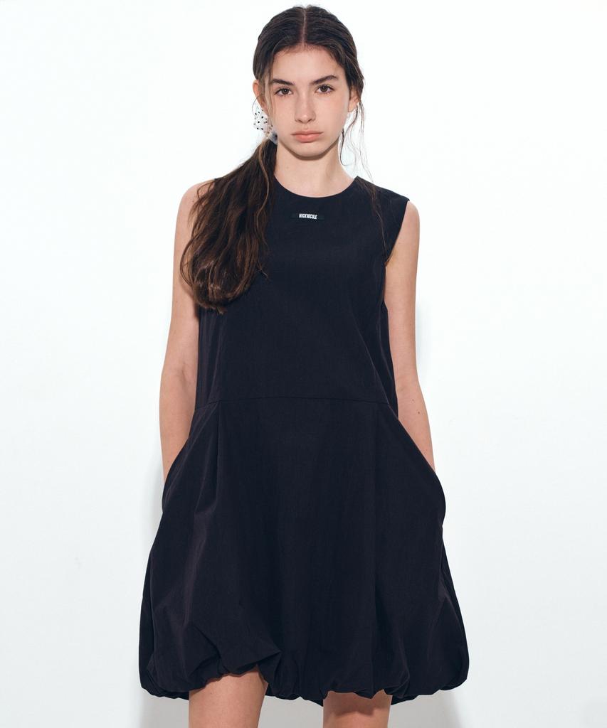 Nigaennikol Mini Ballon Sleeveless Dress_Black