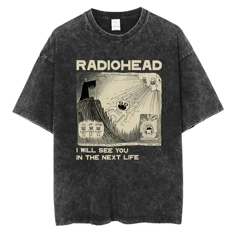 Tričko Radiohead Classic Retro Rock Band Grafika Tričko Oversized Kvalitní Bavlna Muži Ženy Streetwear Trička s krátkým rukávem