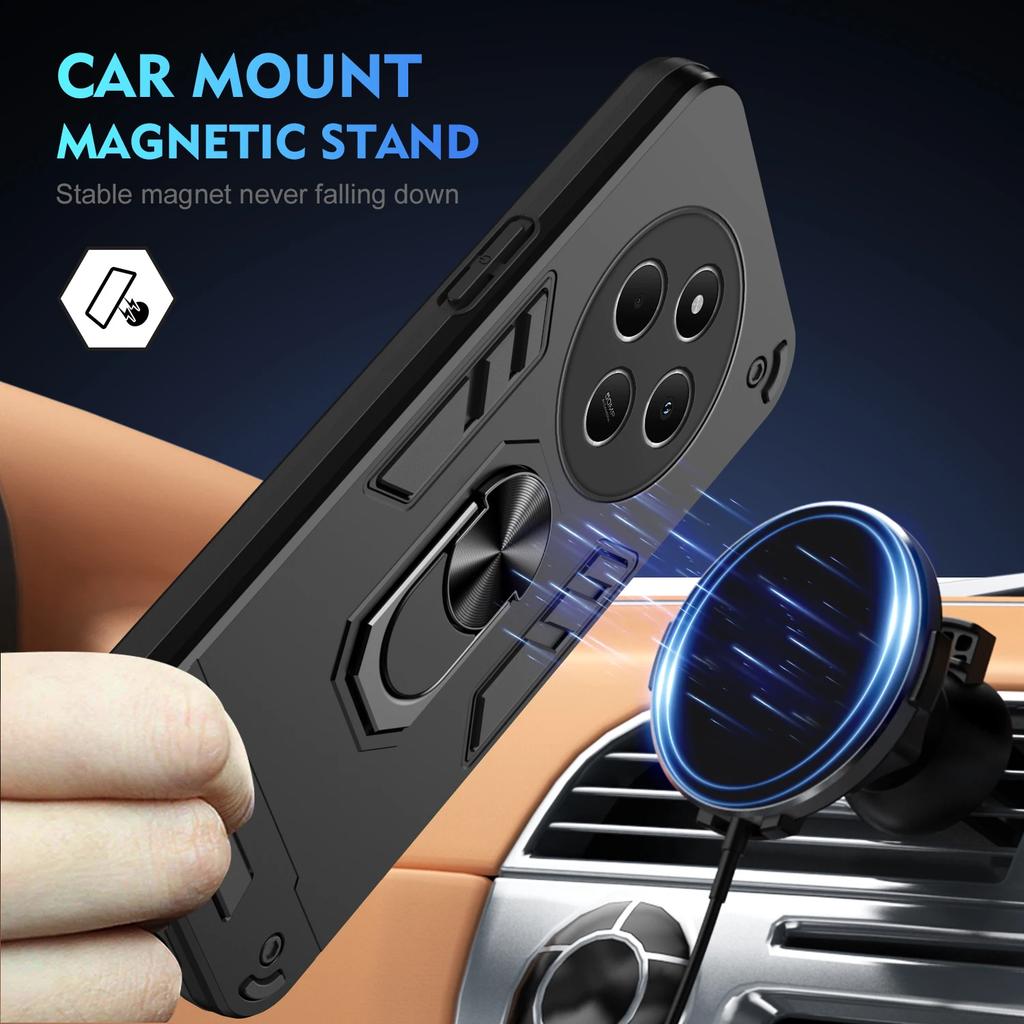 Military Armor Case For Xiaomi Poco C75 Redmi 14C A3 4G Protective Cover Ring Magnetic Holder Shell Coque Fundas