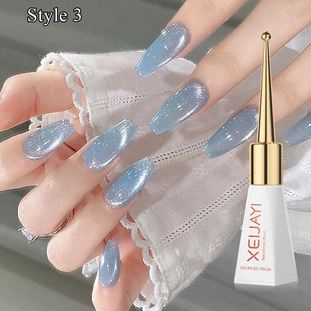 Magnetischer Gel-Nagellack, Aurora-Kristall, Katzenaugen-Gel-Nagellack, Soak-Off-UV-Gel-Nagel