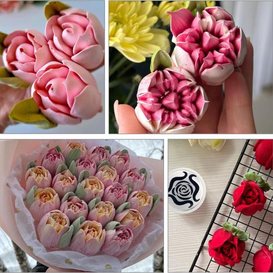 7Pcs Russian Piping Nozzle Set Stainless Steel Flower Tips