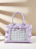 Cute Japanese heart-shaped printed handbag with lace and pearl details, women's crossbody bag with small capacity