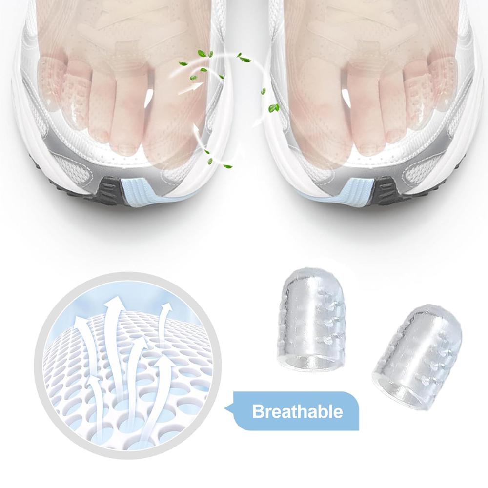 40 Pcs Silicone Toe Protectors – Pain Relief for Corns, Blisters & Friction – Soft, Breathable, Reusable Gel Toe Caps for Men & Women