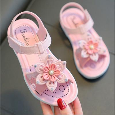 Sandales d'été antidérapantes pour enfants, sandales à semelle souple, jolies sandales de princesse à fleurs