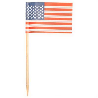 Banquet Toothpicks with USA Flag, L. 8 Cm, 500 Pcs.
