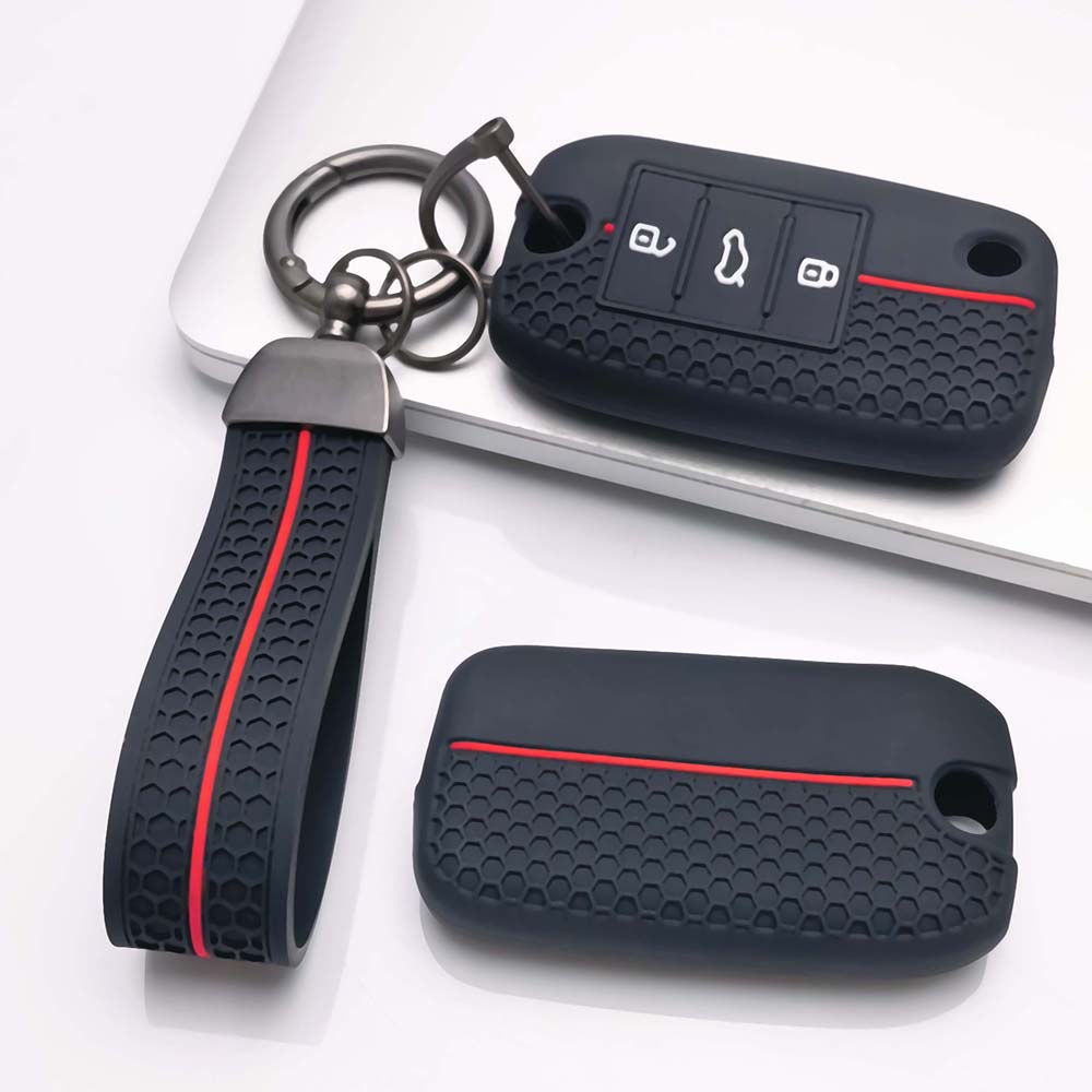 3 Button Silicone Key Case For MG ZS EV MG HS MG5 Roewe RX5 I5 Folding Remote Key Protector