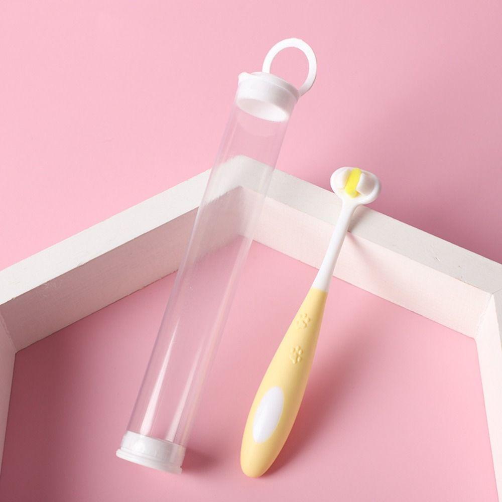 Cartoon Children Toothbrush Soft Bristles V-shaped Three-sided Toothbrush  Household