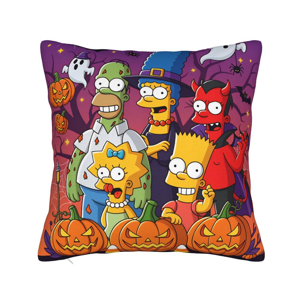 Pillow Cover Funny SSimpsons Green Polka Dot Family Cute Funny Pillow Case For Sofa Couch Bed Living Room Pillowcases
