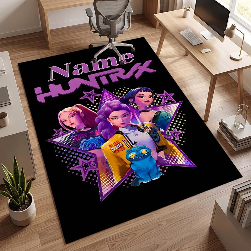 HUNTRIX (23) Personalized Name Office Carpet Stylish Decor for Living Room Bedroom Kitchen