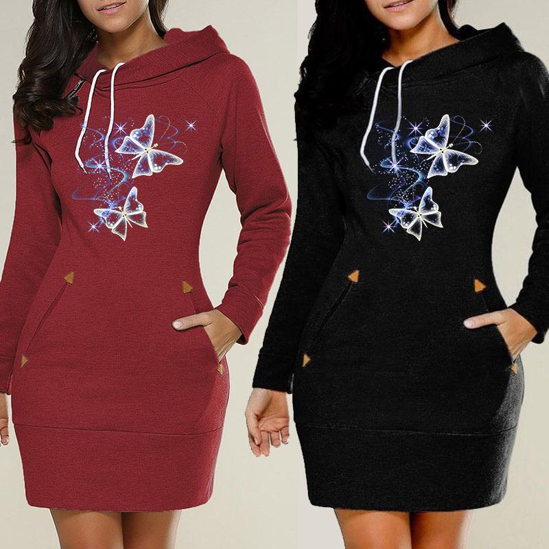 

Женское платье с капюшоном в стиле ретро Harajuku, пуловер с принтом флага, повседневная толстовка, уличная одежда, большие размеры S-5XL