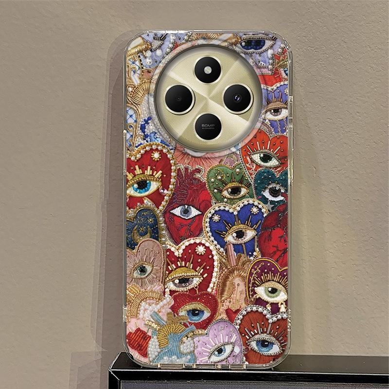 Sun Marine Floral Eyes Girls Women Phone Case For Xiaomi Poco X7 Pro X3pro X5 M6 X6 X3 NFC M5s M6 C75 C61 Bumper Fundas Cover