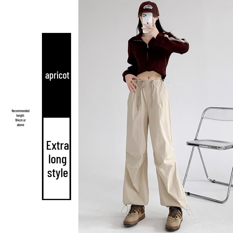 Women's Quick-Dry Military Green Cargo Pants - Spring/Summer Sun Protection, Straight-Leg, Casual Wide-Leg for Sports.