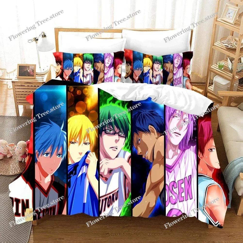 Anime Kids Kuroko's Basketball Bedding Set 3D Print Comforter Luxury Duvet Cover Set Home Textile Queen King Single Size Cartoon